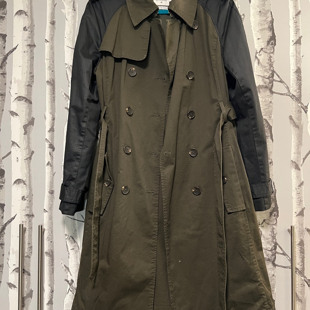 Altuzarra Olive and Black Trench Coat
